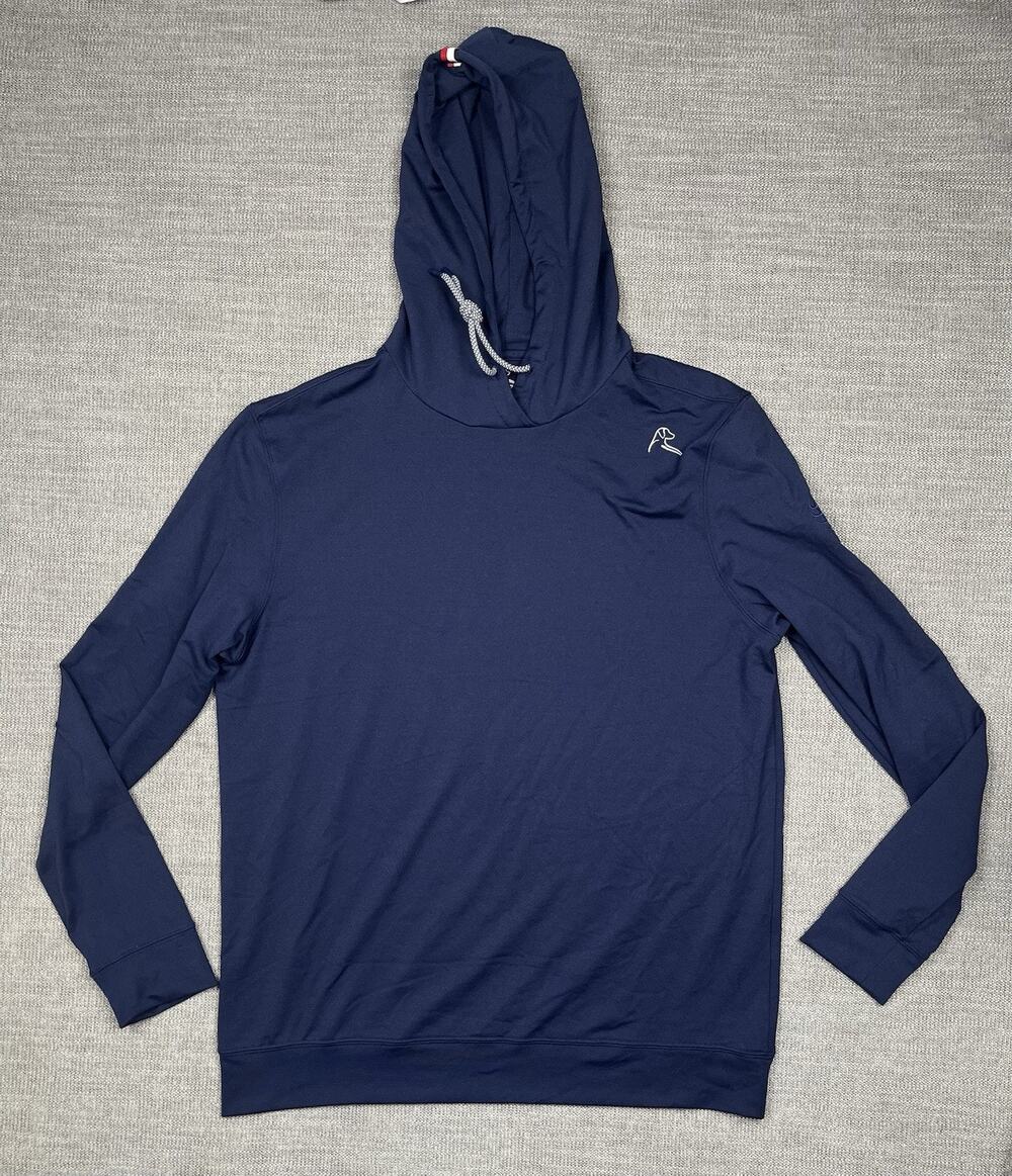 Rhoback Performance Hoodie Mens Medium Blue Pullover Long Sleeve Golf